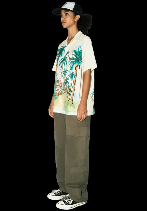 American Hawaiian Cotton Printed Casual Stand Collar T-Shirt - PSYLOS 1, American Hawaiian Cotton Printed Casual Stand Collar T-Shirt, T-Shirt, BEASTER, PSYLOS 1